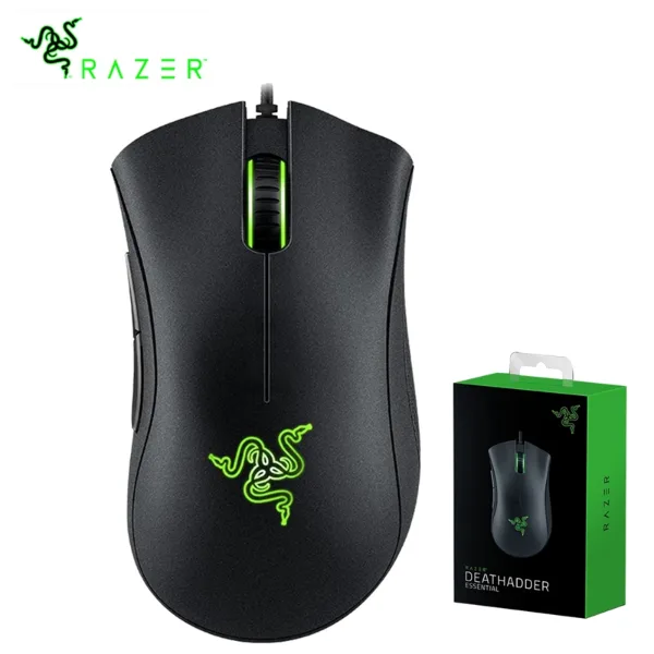 Original Razer DeathAdder Essential Wired Gaming Mouse Mice 6400DPI Optical Sensor 5 Independently Buttons For