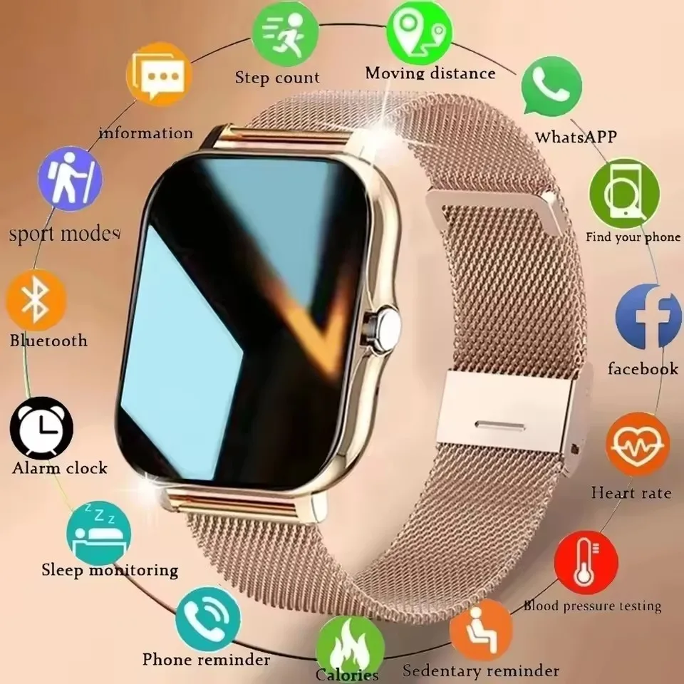 New Smart Watch Android IOS Phone 1.44 Inch Color Screen Bluetooth Call Blood Oxygen/Pressure Monitoring Smart
