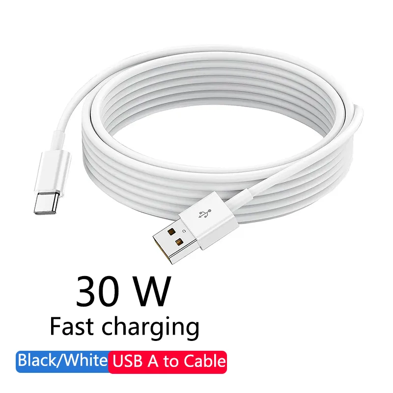 30W USB A To Type C Cable Date Syuc Fast Charging Cord For Samsung Huawei Xiaomi USB C Phone Fast Charging Acc