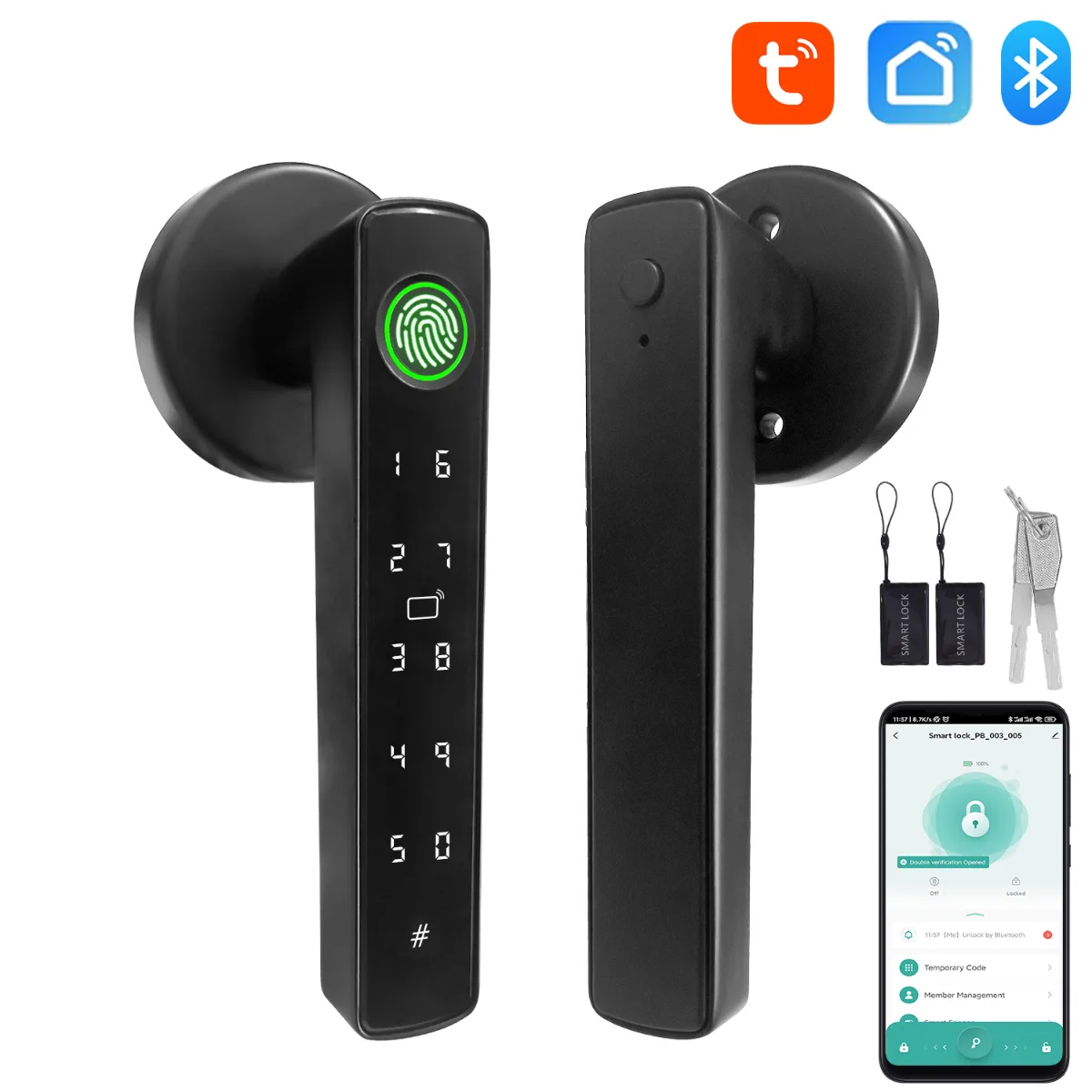 Tuya Smart Bluetooth Door Lock Biometric Electronic Lock Home Kit Smart Home Automation Home Protection Smart