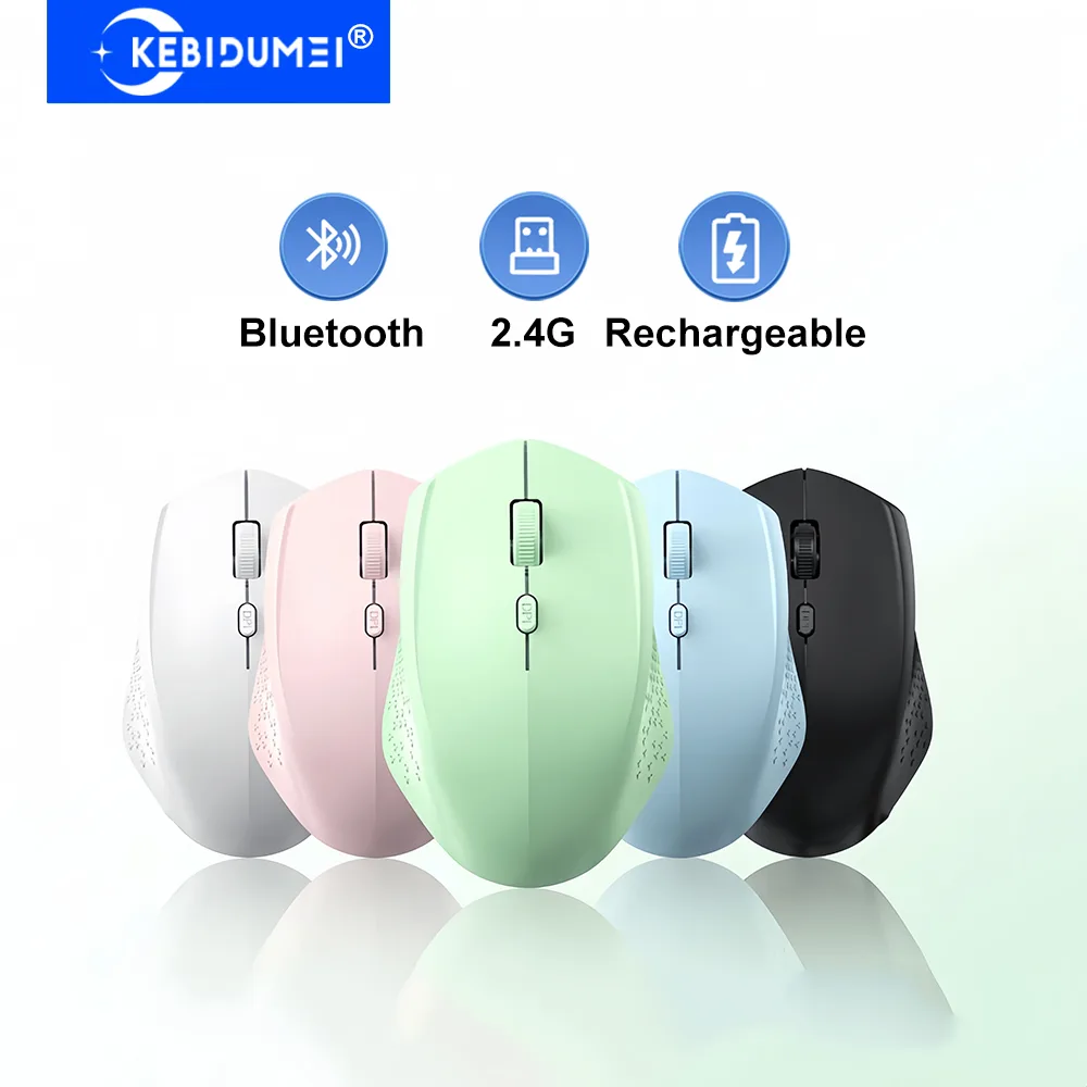 KEBIDUMEI Dual-Mode Bluetooth Mouse 2.4G Wireless Mouse Silent Mouse Rechargeable Gaming Mouse Mice For PC Lap