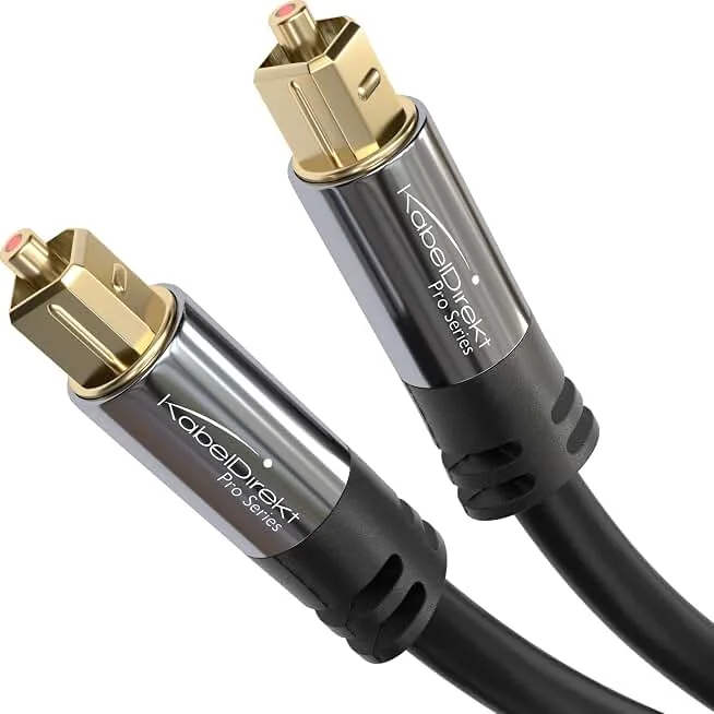 KabelDirekt TOSLINK – Optical Audio Cable – 6ft – Fiber Optic Cord, S/PDIF Digital Audio Optical Cable for Sou