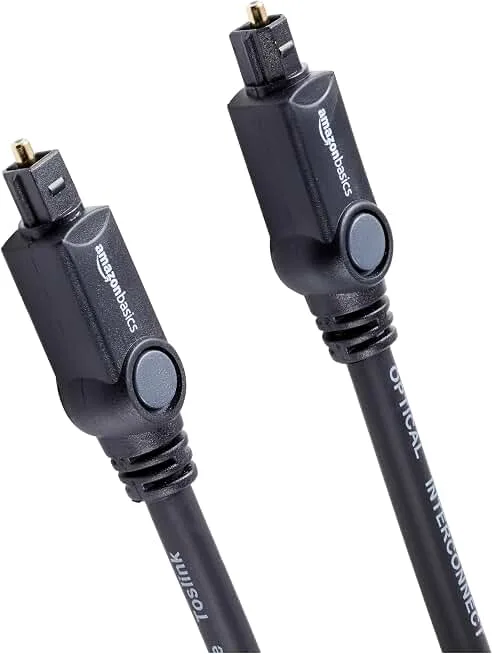 Amazon Basics Toslink Digital Optical Audio Fiber Optic Cable, Multi-Channel, for Sound Bar, Audio System, Hom